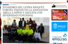 Visita de los jugadores del Leyma Básquet a Arela Cambre